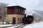 13. Februar 1988. 99 606. Altenberg. Kurort Kipsdorf. Sachsen / Der Bahnhof Kipsdorf besitzt ein ansehnliches Stellwerk.