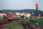 Bild des Monats Juli 2003 . .  / 218 387 mit RE 16216 aus München hat den Bahnhof Gera-Süd erreicht. 3. Juni 2003.