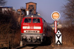 Januar 2005. 218 245-9. Grana. Grana. Sachsen-Anhalt / Nach einer kurzen Wendezeit in Leipzig befindet sich hier der Vierländerexpress auf der Rückfahrt nach München.
