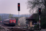 20. April 2005. 218 311. Bad Köstritz. Heinrichshall. Thüringen / Den morgendlichen Vierländerexpress nach München erwartete ich an diesem Tag im Bahnhof Bad Köstritz.