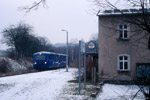 18. Dezember 2007. HwB VT41. Mittelherwigsdorf. . Sachsen / Rückfahrt des VT41 als SBE 83086 nach Zittau beim Halt im Bahnhof Mittelherwigsdorf.